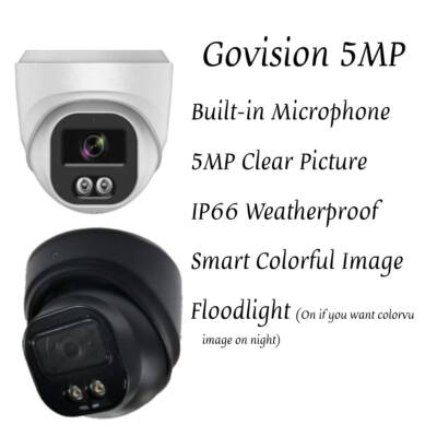 5MP COLORVU AUDIO IP POE CCTV GRAU DOME TURRET KAMERA IN/OUTDOOR KAMERA WEISS