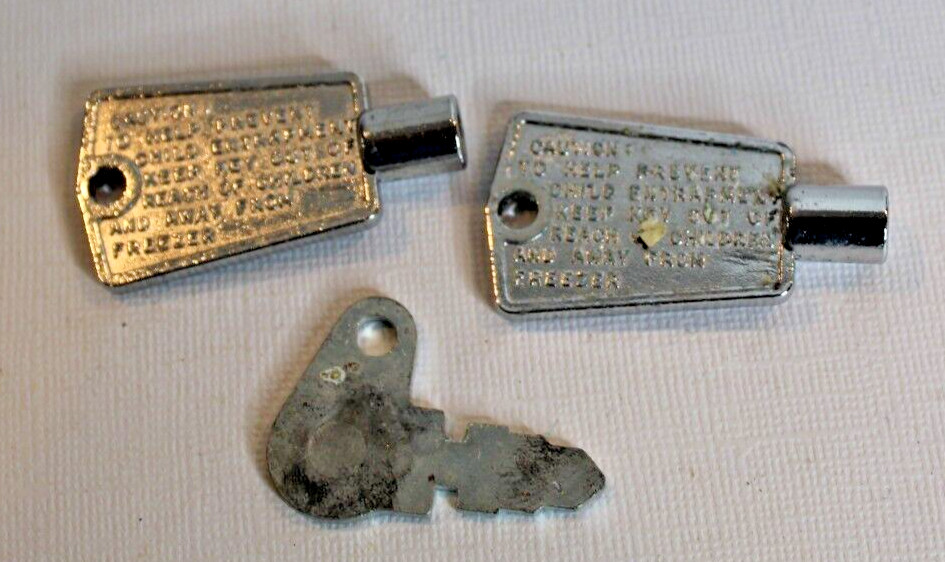 Lot 3 Vintage  Freezer Keys National Lock Cole