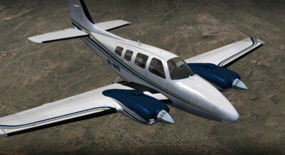 B58 Beechcraft Baron FSX Private Airplane Desk Wood Model Big New