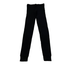 Leggings de longitud completa acanalados negros para niñas Little Akiabara talla 12Y
