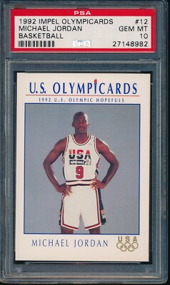PSA 10 MICHAEL JORDAN 1992 IMPEL OLYMPICARDS USA DREAM TEAM #12