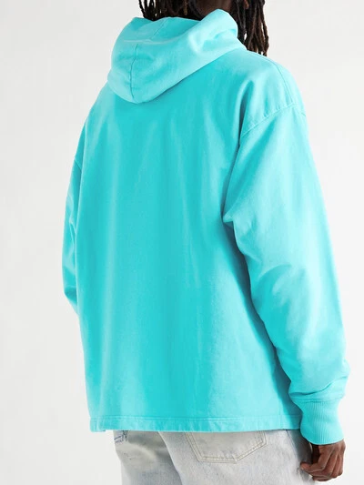 Felpa con cappuccio oversize Acne Studios Franklin stampa logo cotone jersey verde piccola