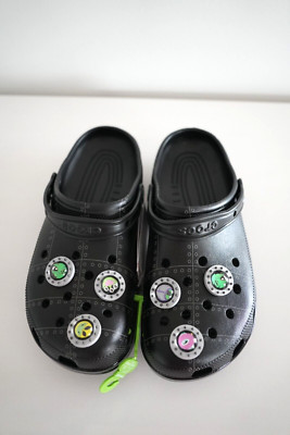 Crocs x Ronenglish Clog Area 54 Space Alien Black Jibbitz Charms Size Man US 11