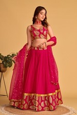 New Fancy Georgette Lehenga Choli With Pink Net Dupatta For Reception  Function