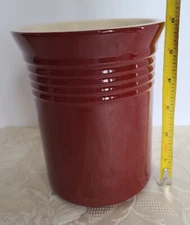 Well Equipped Kitchen Cooking Utensil Round Holder Organizer 6" Deep Red
