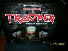 Juego de cerveza británica Iron Maiden Trooper con camisa grande nuevo en caja Robinsons sellado