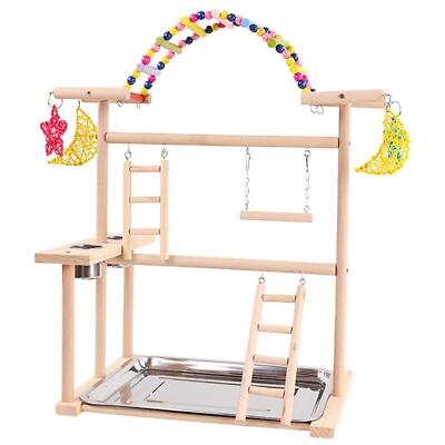 Papageienspielplatz Käfig Zubehör Papageienspielständer Holz Sitzstange Ständer Vogel Turnhalle