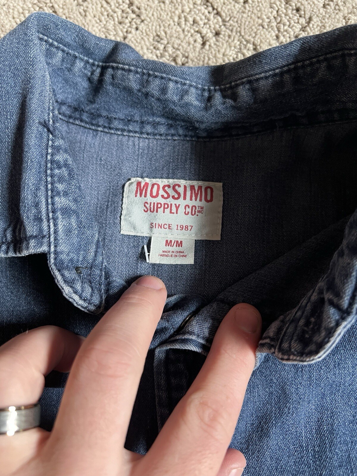 Mossimo Mens Blue Button Down Jacket Medium - image 2