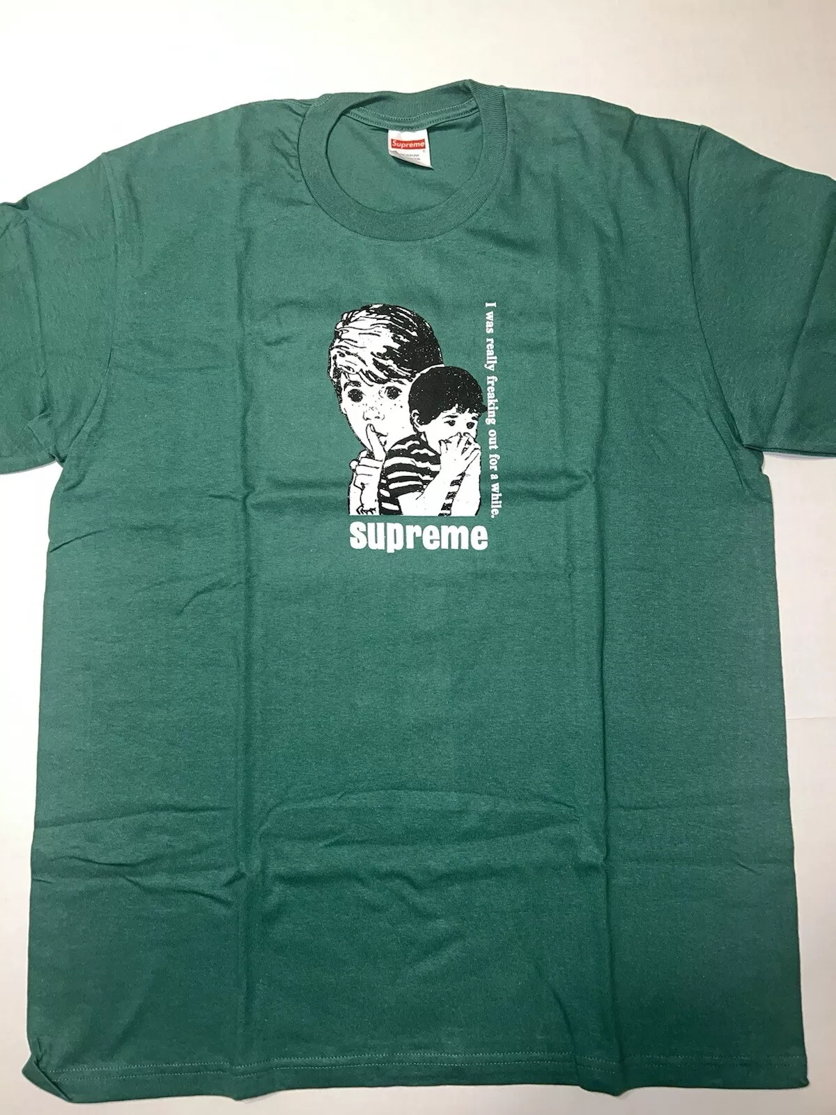 Tee shirt Supreme Trippin’ / Freaking Out, vert taille M NEUF DSWT, chemise Supreme