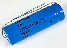 Sprague 2200uF 25v Axial Electrolytic Capacitor 39D228G025HP4 Audio New