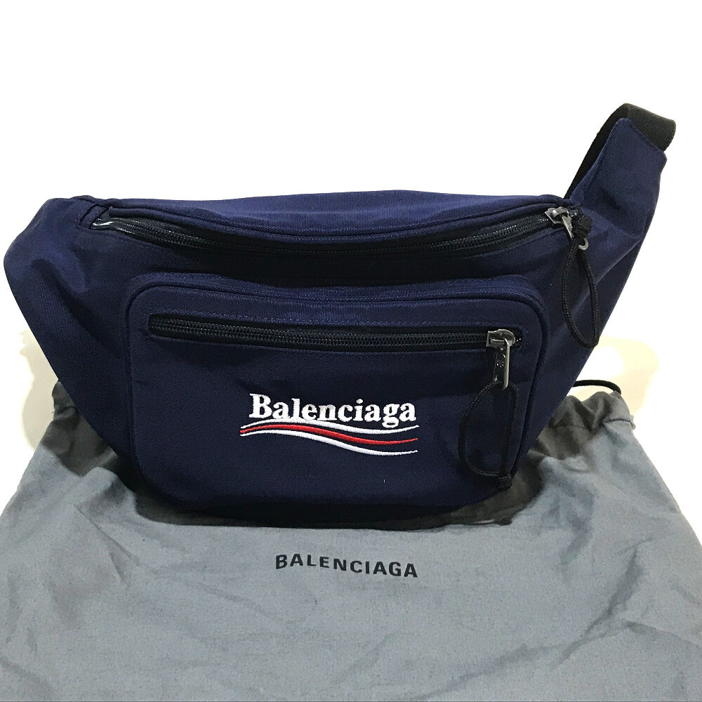 UNUSED BALENCIAGA 482389 Waist Pouch Belt Bag Explorer Body Bag Nylon Navy