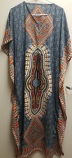Kaftan Dress Gray Beach Hippie Gown Women one Size Fits All Tunic Top