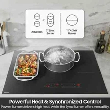 Brand New Samsung 30" Black Smart Induction Cooktop Wi-Fi Anti-Scratch Matte
