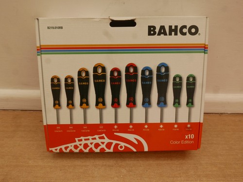 BAHCO B219.010RB 10PC COLOR EDITION POZIDRIVE PHILLIPS & SLOTTED SCREWDRIVER SET - Picture 2 of 3