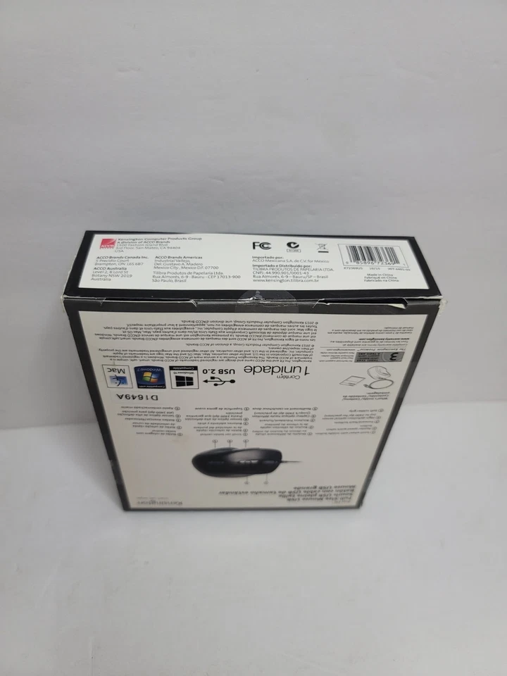 Kensington® Pro Fit Wired Full-Size Mouse, USB, Right, Black 085896723691 NEW - Image 3 of 4