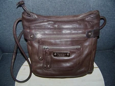 Classic TIGNANELLO Brown SOFT LEATHER Handbag Shoulder Bag w/3 Outside Pockets