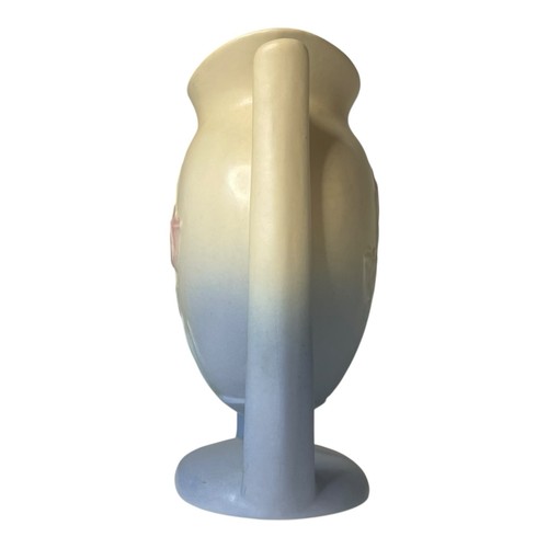 Hull Tulip Suspended Vase Yellow Blue 103 33 6 Double Handle 7” Vintage Pottery - Picture 5 of 24