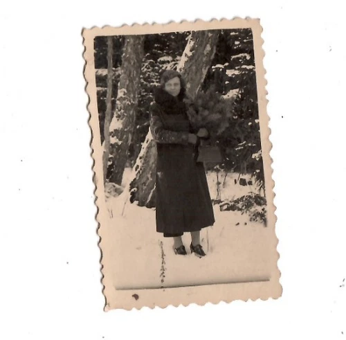 14009 - Photo * Lady with Fur * Dedication Memel 1935