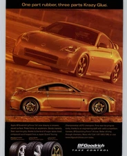 2004 BF Goodrich G-force T/A Tires Vintage Print Ad Promo Nissan 350Z Car Art
