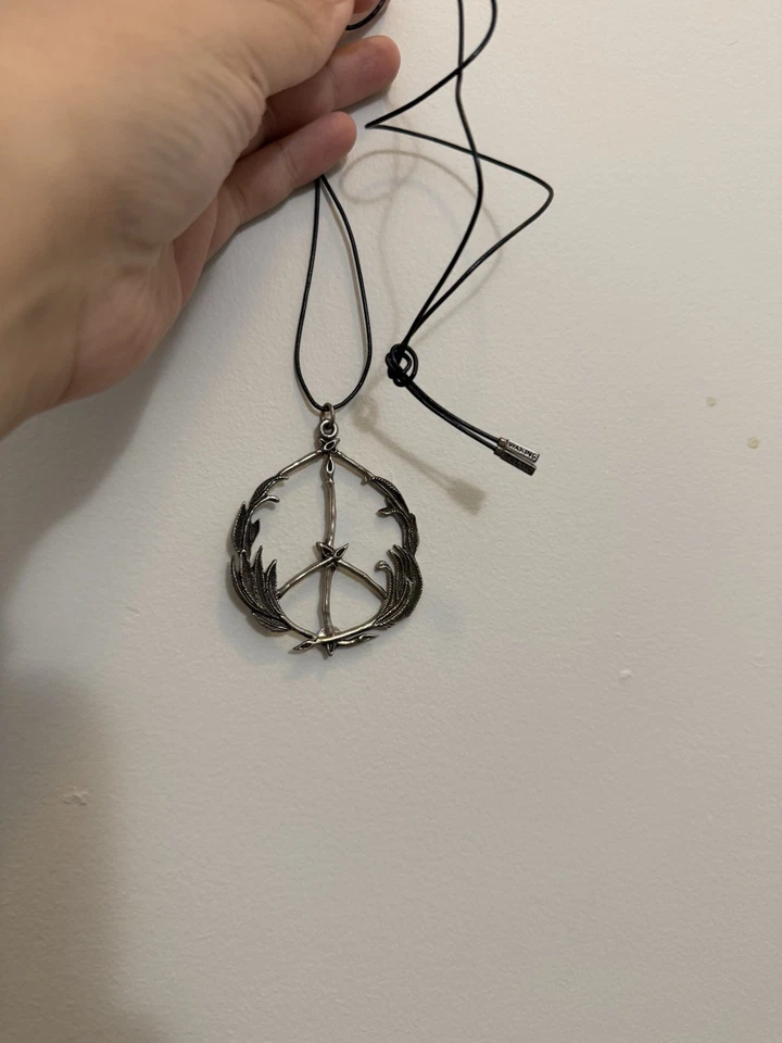 Colar pingente de penas símbolo de paz poético encerado marca WP design aposentado - Imagem 2 de 4