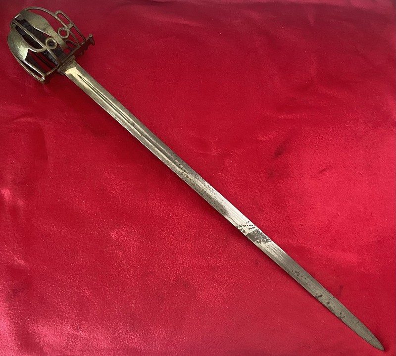 Early Original British English Scotland Scottish Basket Hilt Sword Unmarked