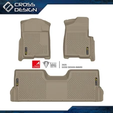 3pc All Weather TPE Floor Mats Fit For 2009-2014 Ford F150 SuperCrew Beige