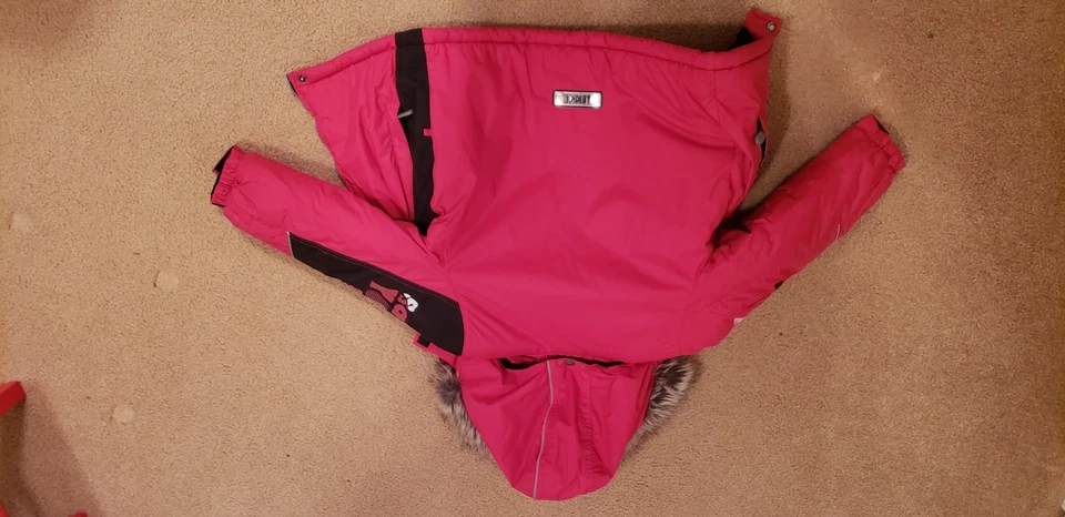 Winter Jacket Unisex Size 6-7 (Eur. 116) Red Very Warm With Fur Hood - Image 2 of 2