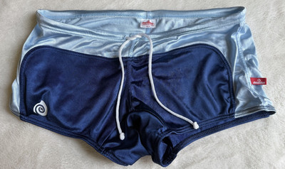 Men's AussieBum Blue Australian Low Rider Swim Trunks Swimsuit S Waist 30-31