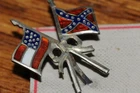Civil War Stick Pin Union US & CSA Confederate Rebel Brass Stick Pin 1901 NOS **