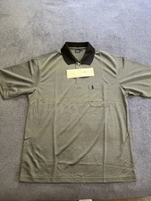 POLO Ralph Lauren Men's size XL polo short sleeve Tan Blue Striped Light Silk