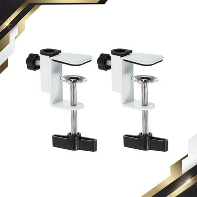 2 Set 0.49'' Hole Dia. Desk Clamp Universal C-Clamp Base with Adjustable Screw