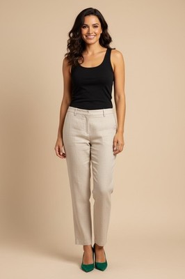 Max Mara Summer Trousers   Size 36 / S   Beige   Cotton ; Silk