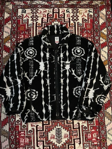 Supreme x South2 West8 Giacca Pile Uomo Nero Geometrico Taglia L