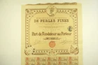 SOCIETE D IMPORTATION DE PERLES FINES PART DE FOUNDER PARIS 1904 + COUPONS
