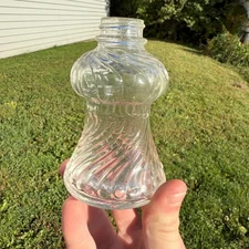 Vintage Antique EAPG Swirl Clear Glass Fountain Pen Ink Well Bottle