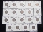Starter set of 19 Circulated Buffalo Nickels 1917 to 1937