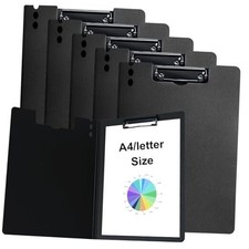 A4 Foldable Clipboard with Binders 5 Pack, 360  Cover Flip Clipboard, Plastic