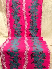 Hawaiian Fabric Pink Floral Stripe Poly Cotton 5 Yards 45  Aloha Shirt Sewing