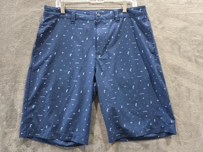 Travis Mathew Golf Shorts Men's 34 x10 Navy Blue AOP Tropical Pinapple Casual 