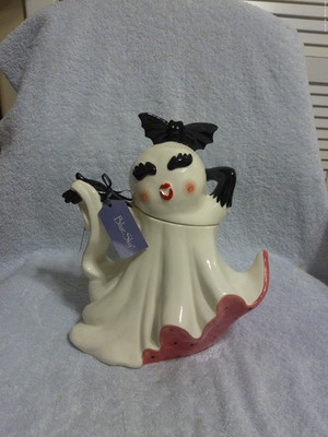 Blue Sky Glamorous Ghost Cookie Jar 10.5'' X 11.5'' Tall New With Tag No Box