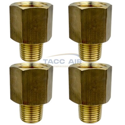 4 Pack Brass Reducer Adapter 1/4'' Female X 1/8'' Male NPT Pipe Reducing Fitting