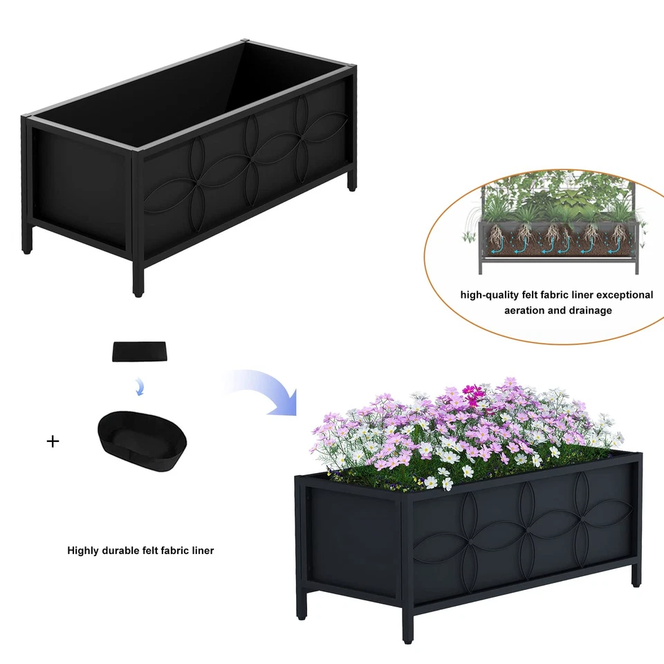 Sturdy Raised Garden Bed with Inner Fabric Liners for Vegetables Flower, Plan... - Image 4 of 4
