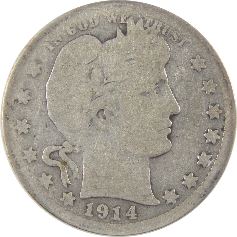 1914 S Barber Quarter AG 3 ANACS Silver 25c Coin SKU:I18364 - Image 3 of 4