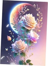 Diamond Painting Kits for Adults,Diamond Art Kits for Adults,Gem Moon Flowers