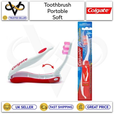 Colgate Zahnbürste Soft Tragbar Reise Mundpflege Urlaub Faltbar Kompakt