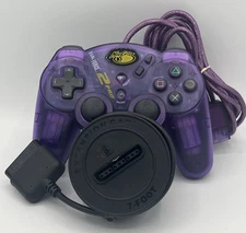 MAD CATZ Purple Dual Force 2 Pro Playstation PS2 Wired Controller +7ft Ext Cable