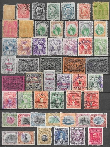 Guatamala great lot of 51 different classic stamps to sort out see scan