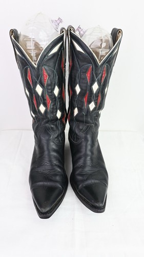 Vintage Don Quijote diamond inlay cowboy boots size EU40/UK6/USM7/USW9 - Picture 7 of 14
