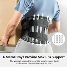 Adjustable Breathable Lumbar Support Belt for Lower Back Pain Relief - L Size