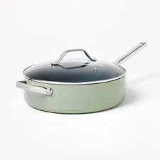5qt Nonstick Ceramic Coated Aluminum Saute Pan Sage Green - Figmint
